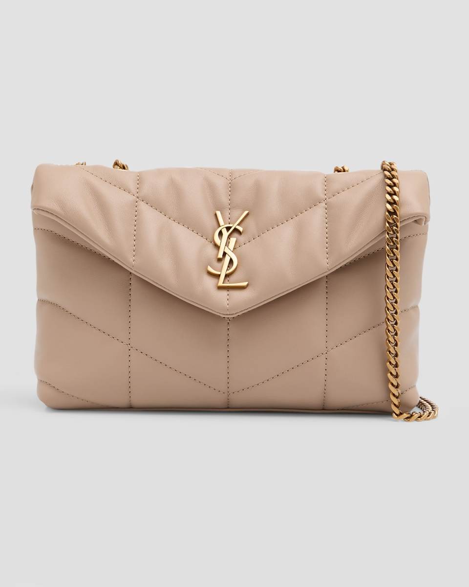 Lou Puffer Toy YSL Shoulder Bag in Quilted Leather
